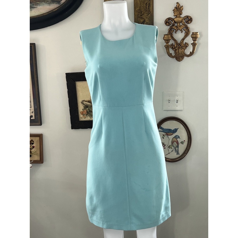 Diane von Furstenberg Turquoise Sleeveless Sheath Dress Size 4